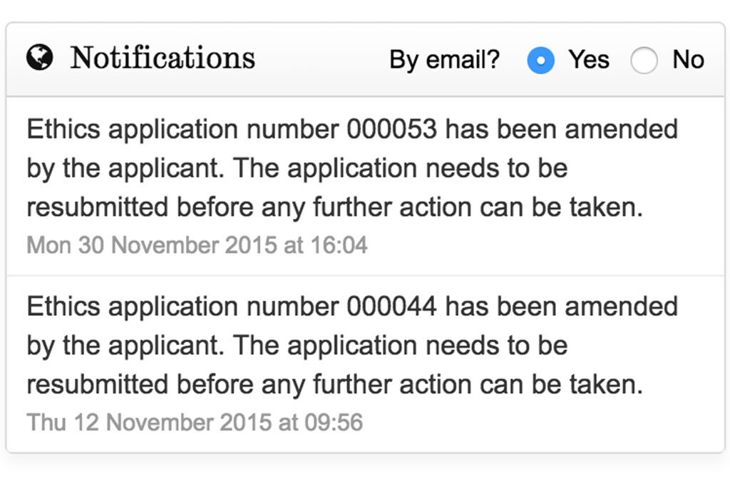  - Notifications