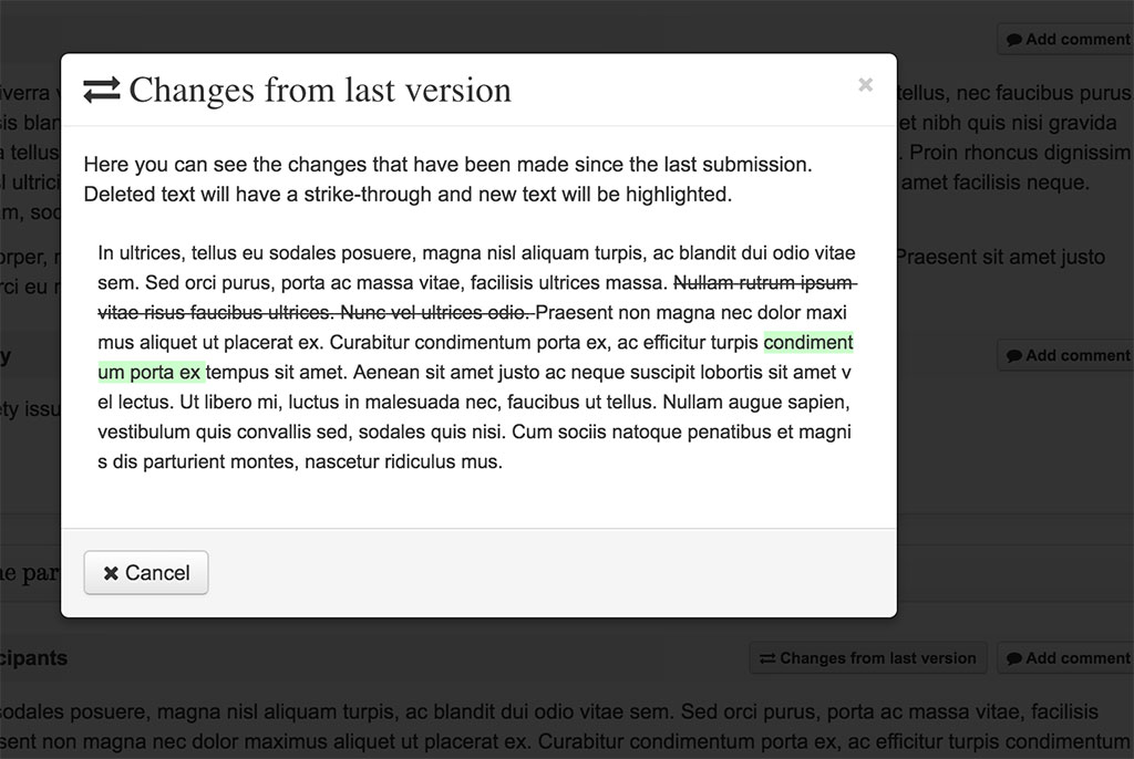  - Amendment Highlighting